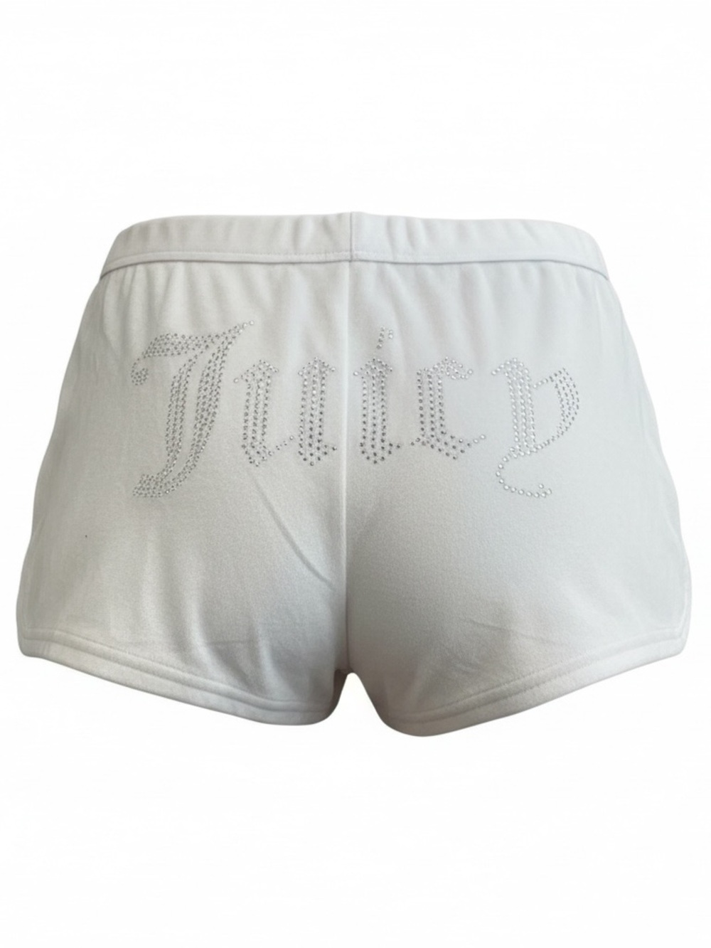 Juicy Couture White Rhinestone Logo Bike Shorts